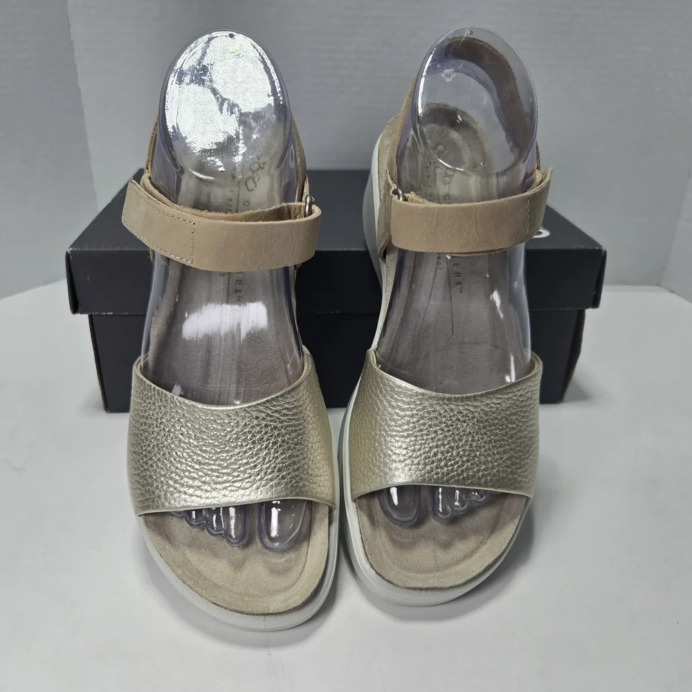 ECCO Women's Flowt Wedge Nubuck Leather Cork Sandals Size 7 - 7.5